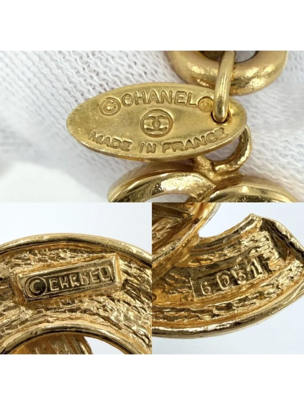 Chanel Belt Quilted Chain CC Logo Vintage Gold Plated